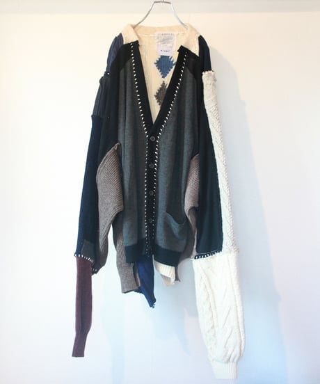 "月明かりの下の天使"  Angel under the moonlight (imitating the collar) knit, Rebuild by vintages