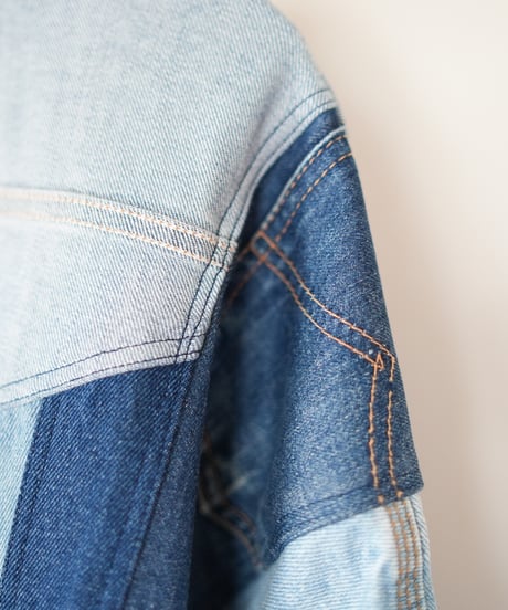 "非対称な青のコート" Asymmetry over denim coat, rebuild by vintages
