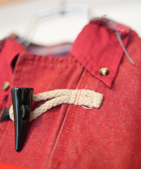"赤い花" Red flower shirt jacket, Rebuild by vintages