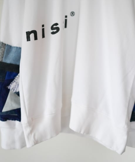 "つぎはぎのデニムスリーブトレーナー 第四色" Patchwork denim sleeve trainer, Rebuild by vintages