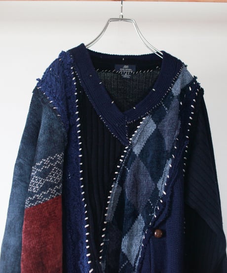 "東京豪雨2" Heavy rain in Tokyo 2 knit, Rebuild by vintages