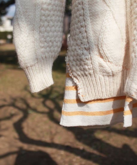 "少女水色グランジ" Girl light blue grunge Knit, Rebuild by vintages