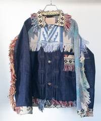 《nisai × soma komatsuno》"プレイ" Patchwork oversized jacket, Rebuild by vintage rug and denim