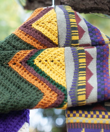 "パーク・グエルの装飾へ捧ぐ" Vintage knit Rebuild Muffler by Parc Güell