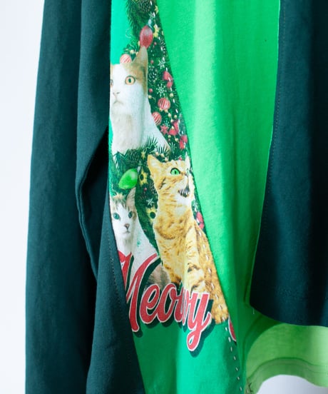 "芽吹く草木" sprouting vegetation long-sleeved T-shirt, Rebuild by vintages