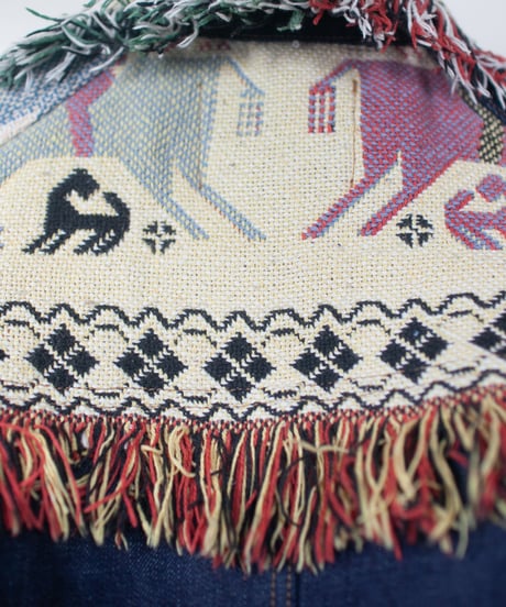 《nisai × soma komatsuno》"プレイ" Patchwork oversized jacket, Rebuild by vintage rug and denim