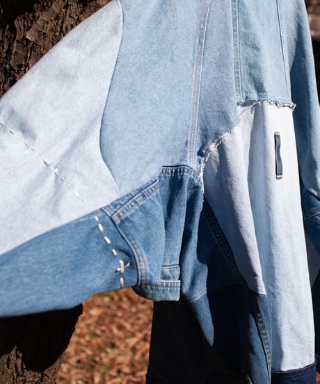 "青くゆめみるスリーピー・デニムガウンコート" Dreamy Blue Sleepy Denim Gown Coat, Rebuild by vintages