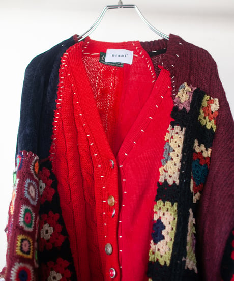 "花のカーディガン" Flowers cardigan, Rebuild by vintages