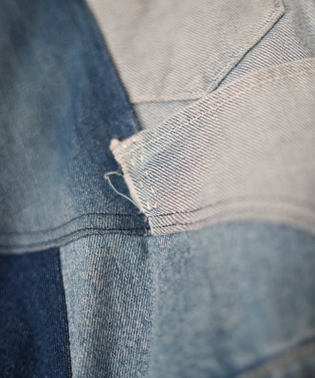 "非対称な青のコート" Asymmetry over denim coat, rebuild by vintages