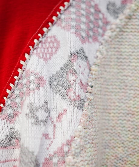 "ふたつのハート" Double heart knit, Rebuild by vintages