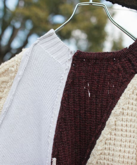 "くずれたルージュ"  Collapsed rouge Knit, Rebuild by vintages
