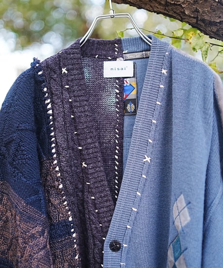 "理と青のカーディガン" Reason and Blue Cardigan, rebuild by vintages