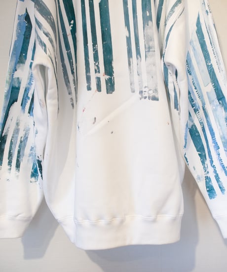"永遠の海" Analog silk screen overlay blurring hand-printed Trainer