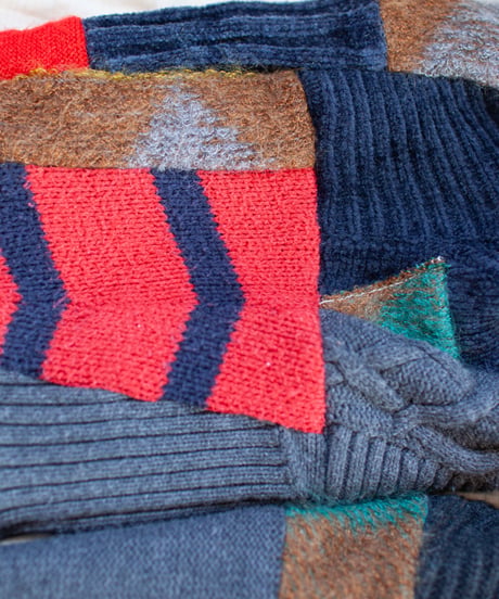 "つぎはぎのアームニット／レッグウォーマー 第五十色" Arm Knit/Leg Warmers, Rebuild by vintages