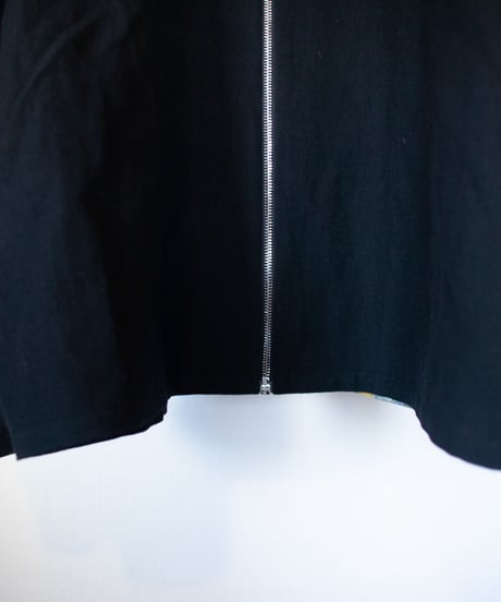 《0＜nisai+α≦Y》 riri zip painted jacket / wool and cotton black