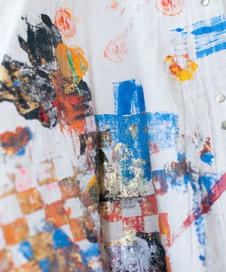 《0＜nisai+α≦Y》 metal hook paint shirt jacket / Atelier linen