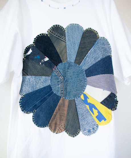 "私だけの花のTシャツ / 第八十色" my own flower T-shirt, Patchworked by vintages