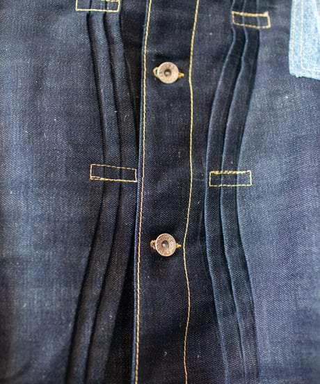 《nisai × soma komatsuno》"おわらない青 捻曲編" Patchwork oversized jacket, Rebuild by vintage denims