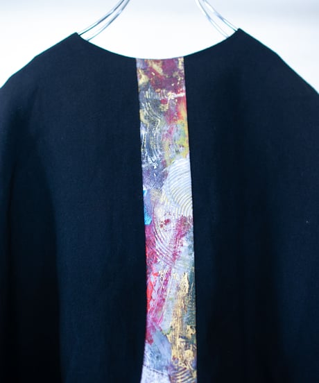 《0＜nisai+α≦Y》 riri zip painted jacket / wool and cotton black