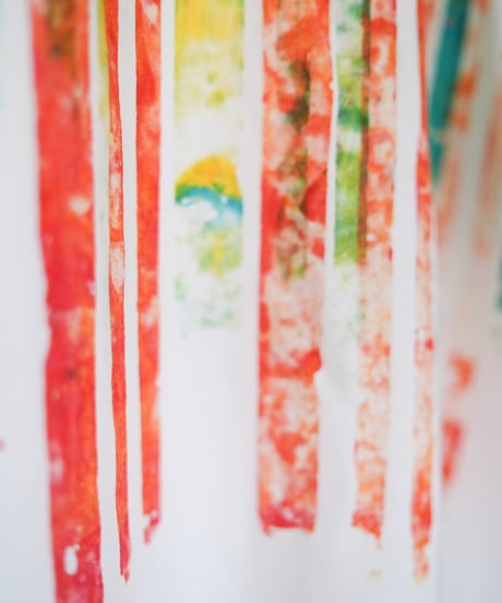 "色彩手刷りと刻まれた名のロンT 2024年版 第九色" T-shirt with hand-printed colors and engraved name