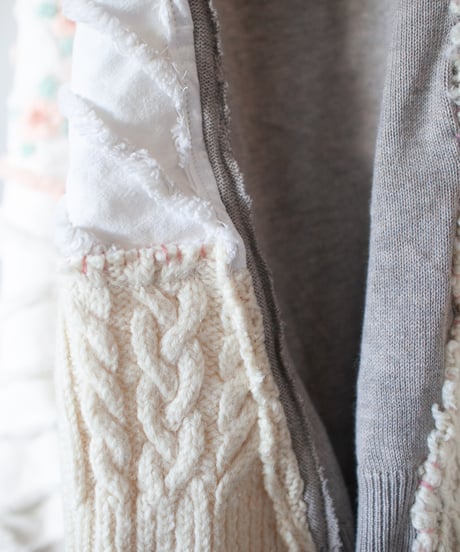 "淡い花のカーディガン" pale flowers cardigan, Rebuild by vintages