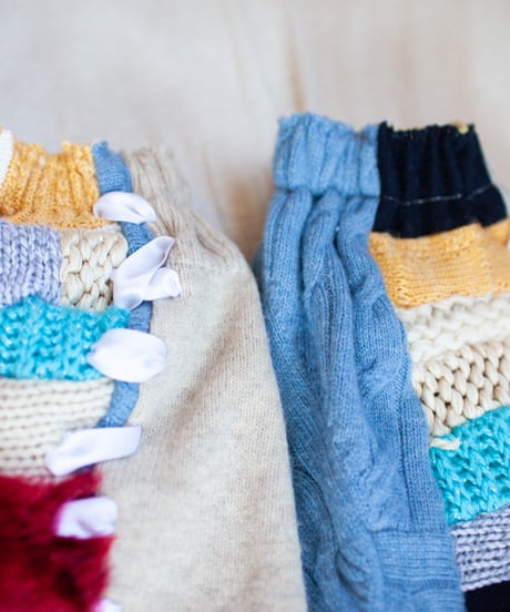 "つぎはぎのアームニット／レッグウォーマー 第四十七色" Arm Knit/Leg Warmers, Rebuild by vintages