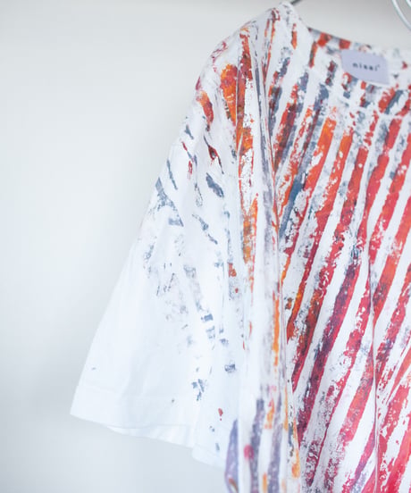 "色彩記録の手刷りのTシャツ 第十二色" T-shirt by Analog silk screen overlay blurring hand-print