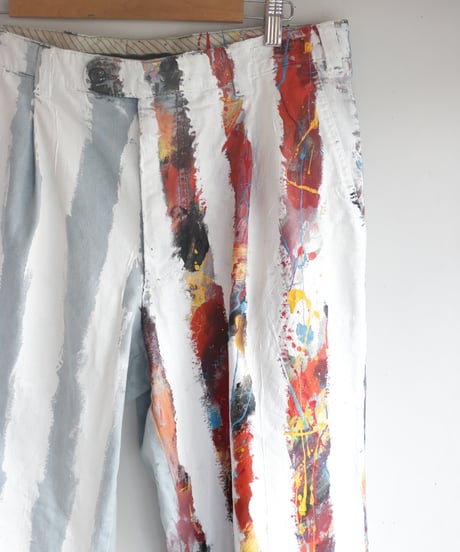 "ホワイト・ストライプス" The White Stripes painted pants, Based on Bleach vintage denim