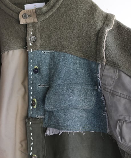 "ふたりきり" Too Wide Short jacket, reconstructed from Green vintages