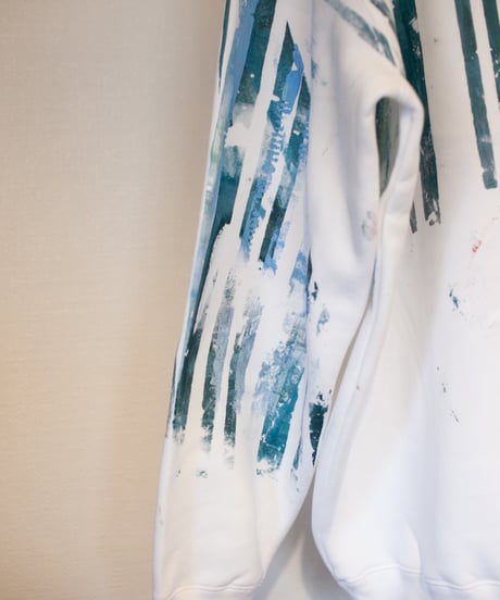 "永遠の海" Analog silk screen overlay blurring hand-printed Trainer