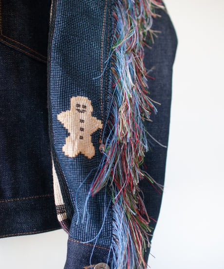 《nisai × soma komatsuno》"テディ" Patchwork oversized jacket, Rebuild by vintage rug and denim