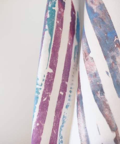"明るい涙" Analog silk screen overlay blurring hand-printed Trainer