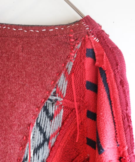 "レッドエンド・ガールフレンド" Red end girl friend, reconstructed from red knit vintages