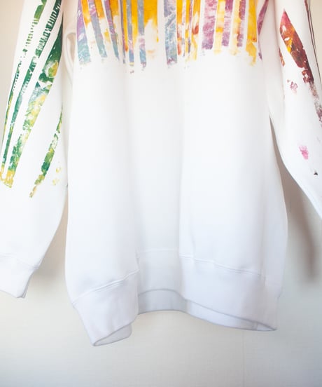 "故郷" Analog silk screen overlay blurring hand-printed Trainer