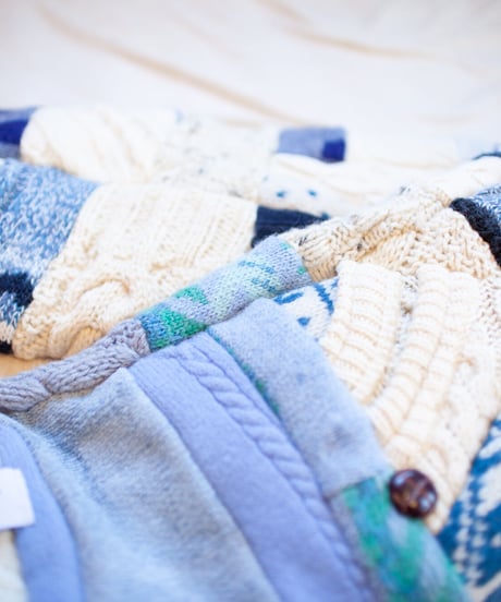 "つぎはぎのアームニット／レッグウォーマー 第二十四色" Arm Knit/Leg Warmers, Rebuild by vintages