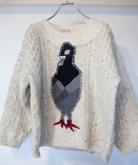 "つよい鳩" patchwork pigeon(strong) knit, Rebuild by vintages