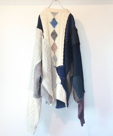 "月明かりの下の天使"  Angel under the moonlight (imitating the collar) knit, Rebuild by vintages