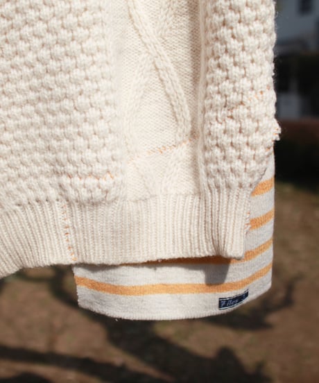 "少女水色グランジ" Girl light blue grunge Knit, Rebuild by vintages