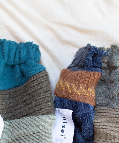 "つぎはぎのアームニット／レッグウォーマー 第二十三色" Arm Knit/Leg Warmers, Rebuild by vintages
