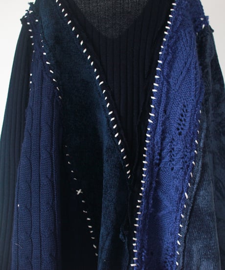 "東京豪雨2" Heavy rain in Tokyo 2 knit, Rebuild by vintages