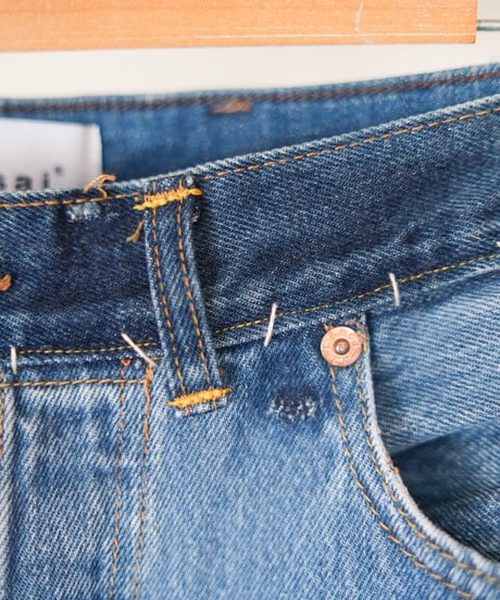 "花開くデニムスカート" blooming flowers denim skirt, Rebuild by vintages