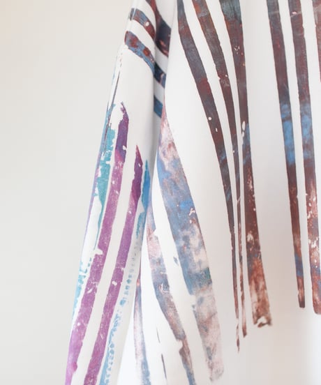 "明るい涙" Analog silk screen overlay blurring hand-printed Trainer