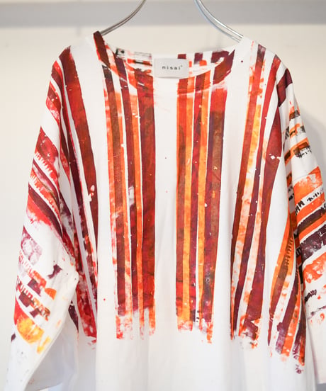 "色彩手刷りのTシャツ 2024年版 第二色" T-shirt with hand-printed colors