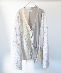 "淡い花のカーディガン" pale flowers cardigan, Rebuild by vintages