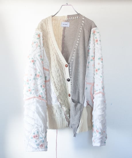 "淡い花のカーディガン" pale flowers cardigan, Rebuild by vintages