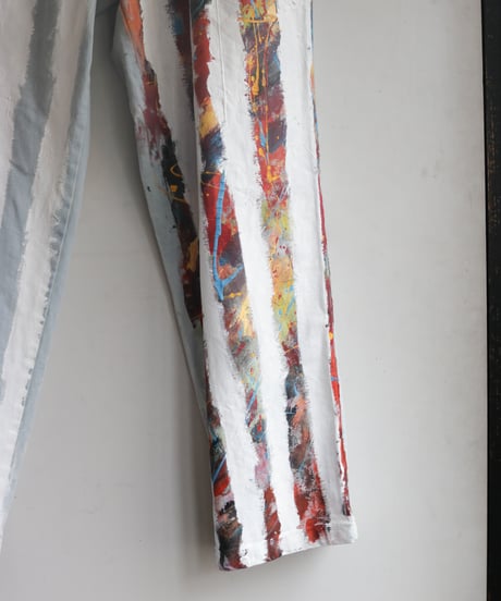 "ホワイト・ストライプス" The White Stripes painted pants, Based on Bleach vintage denim