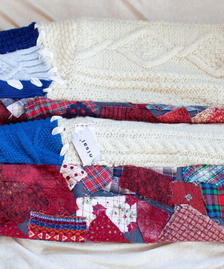 "つぎはぎのアームニット／レッグウォーマー 第四十五色" Arm Knit/Leg Warmers, Rebuild by vintages