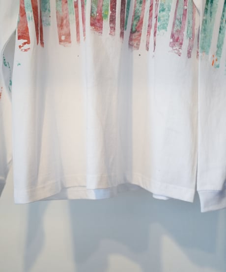 "色彩手刷りのロンT 2024年版 第四色" T-shirt with hand-printed colors