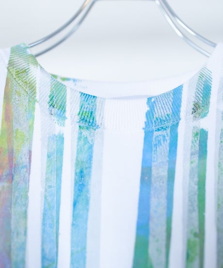 "あの花畑" Trainer by Analog silk screen overlay blurring hand-print