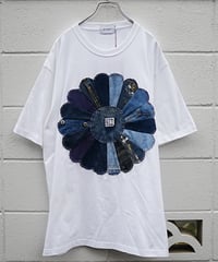 "私だけの花のTシャツ 第八十色" My own flower T-shirt, patchworked by vintages
